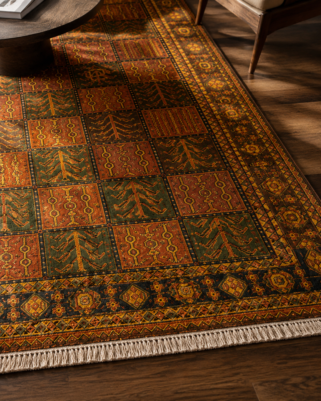10'2" x 6'7" Handmade Persian Wool Rug wool texture and pattern detail