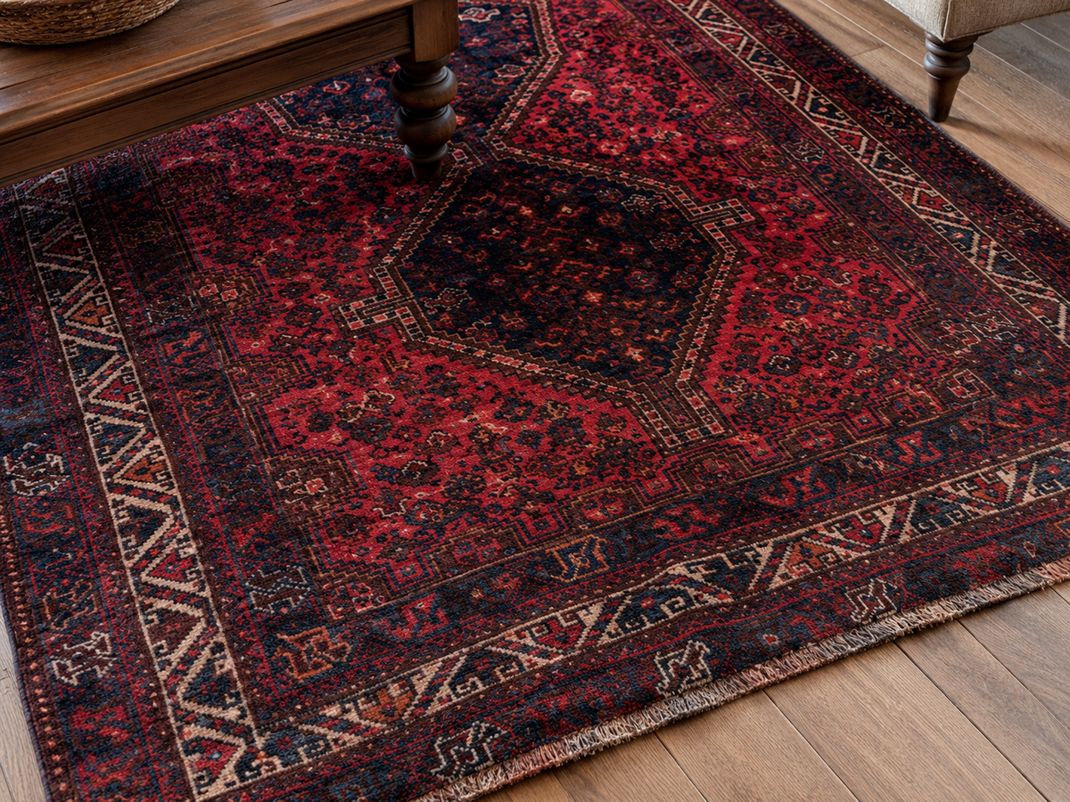 Handgemaakt Perzisch wollen vloerkleed 210x300 cm wool texture and pattern detail