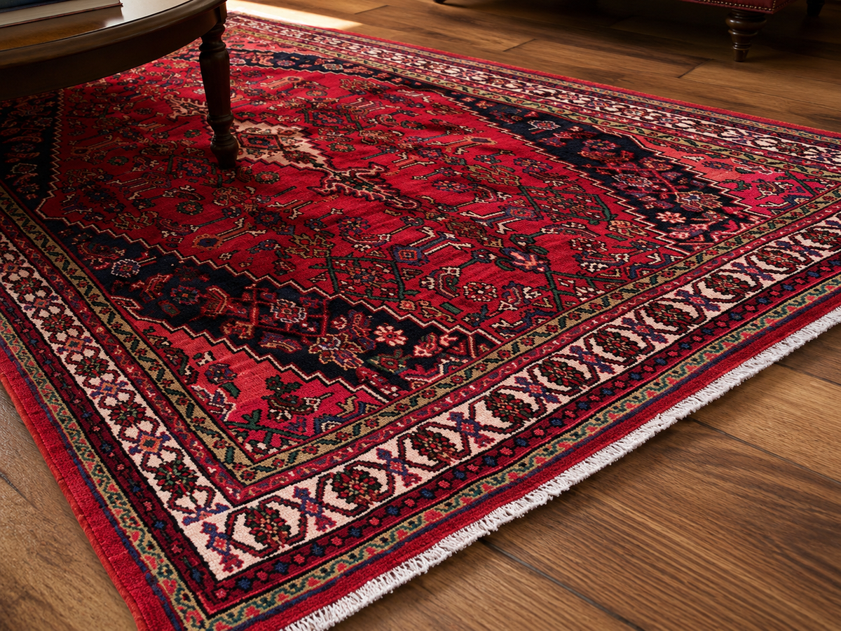 Handgemaakt Perzisch wollen vloerkleed 210x300 wool texture and pattern detail