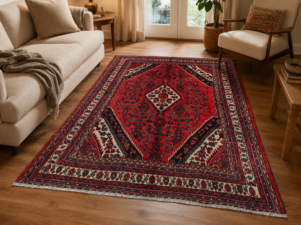 Handgemaakt Perzisch wollen vloerkleed 210x300 cm room styling example