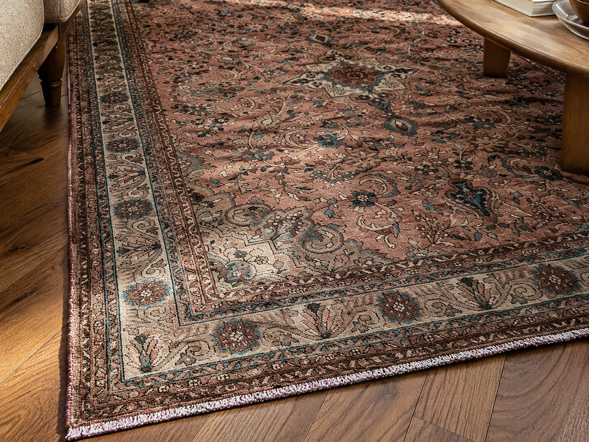 Handgemaakt Perzisch wollen vloerkleed 7x10 wool texture and pattern detail