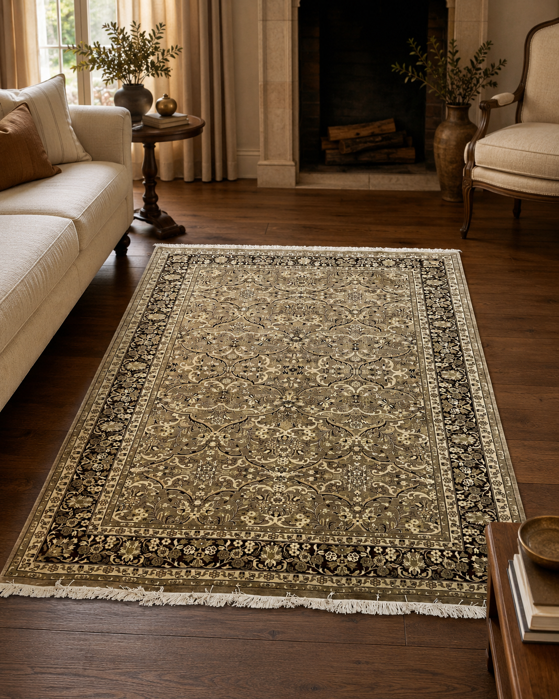 5'10" x 9'0" Handmade Persian Wool Rug room styling example