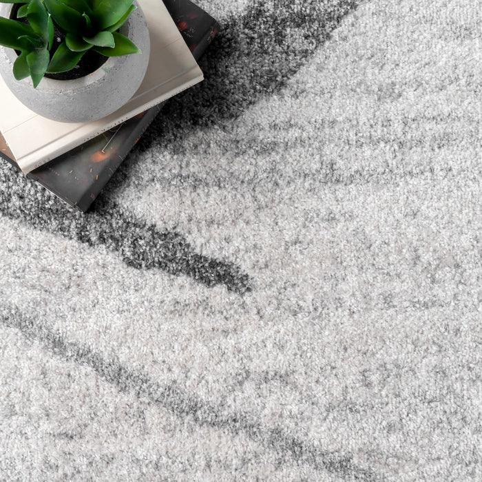 Modern Diamond Grid Area Rug – Ivory / Grey – 8' x 11'