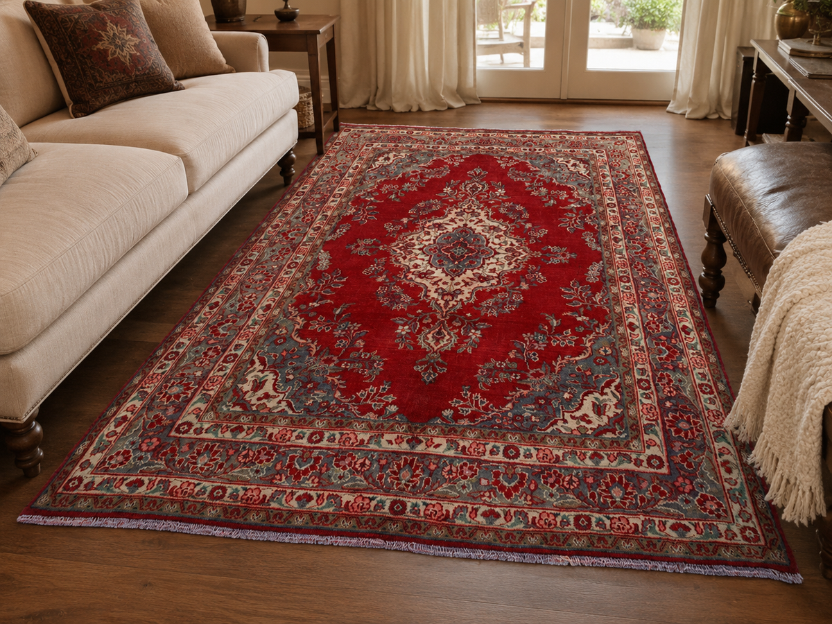 Handgemaakt Perzisch wollen vloerkleed 210x300 cm room styling example