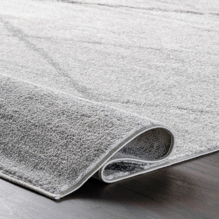 Modern Diamond Grid Area Rug – Ivory / Grey – 8' x 11'