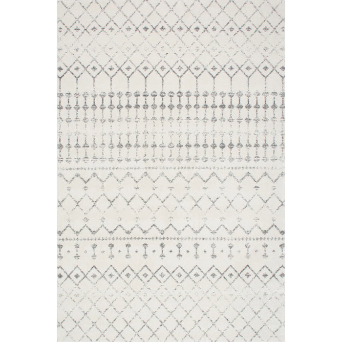 Marokkaans vloerkleed met ruitpatroon – Ivoor / Grijs – 244 x 335 cm