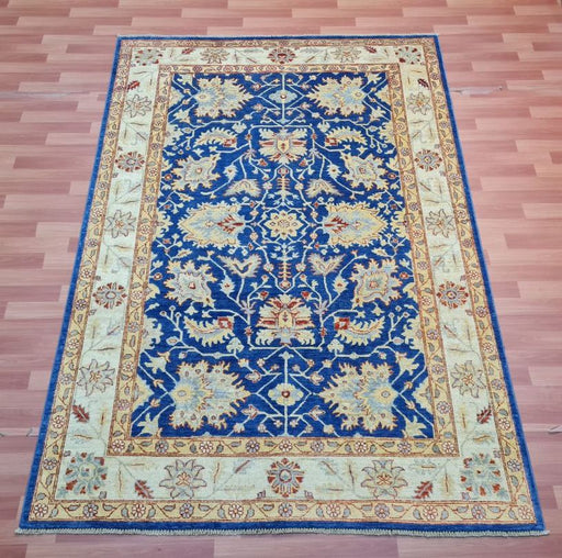 6'x9' Hand-Knotted Chobi Blue/Beige Area Rug – KB Rugs