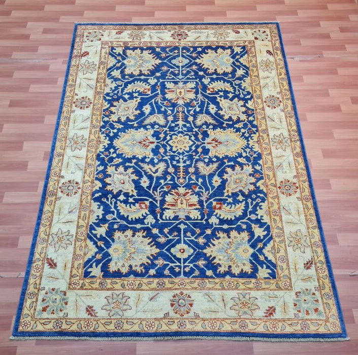 6'x9' Hand-Knotted Chobi Blue/Beige Area Rug – KB Rugs