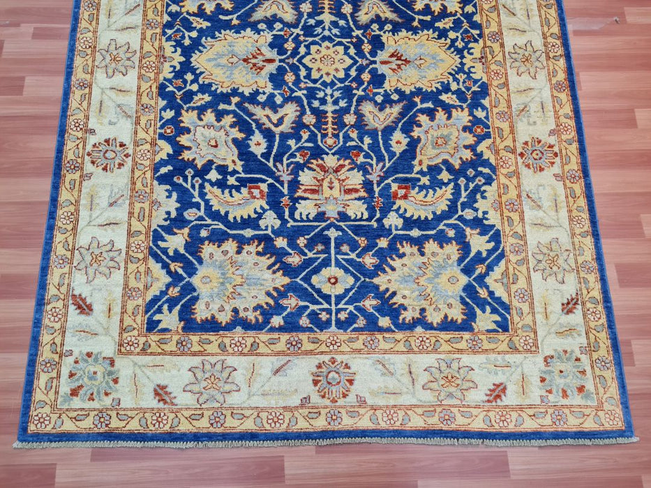 6'x9' Hand-Knotted Chobi Blue/Beige Area Rug – KB Rugs