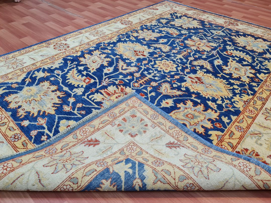 6'x9' Hand-Knotted Chobi Blue/Beige Area Rug – KB Rugs