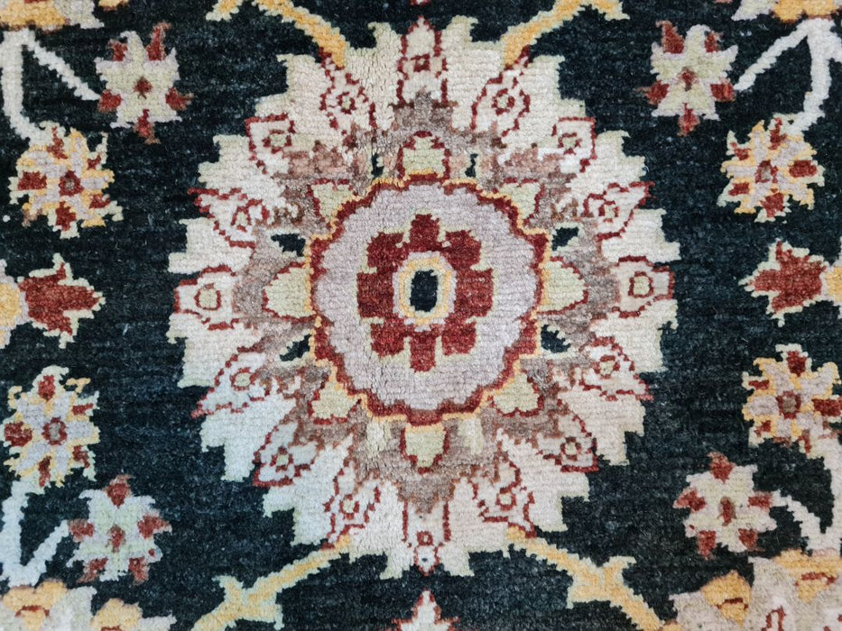 8'x10' Hand-Knotted Chobi Black/Ivory Area Rug – KB Rugs