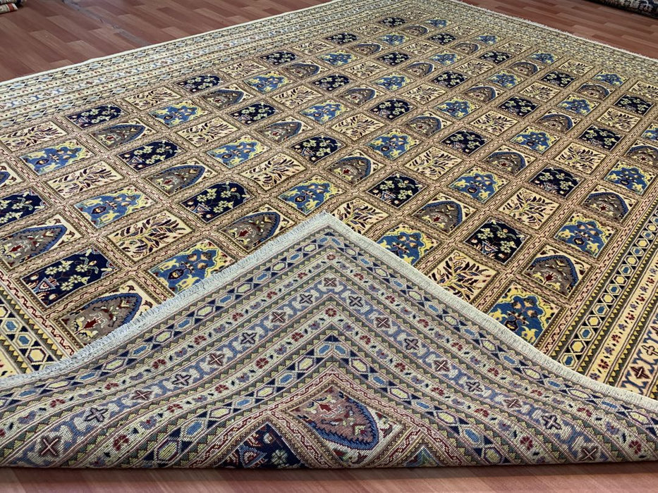 9'x12' Hand-Knotted Chobi Beige/Blue Area Rug – KB Rugs