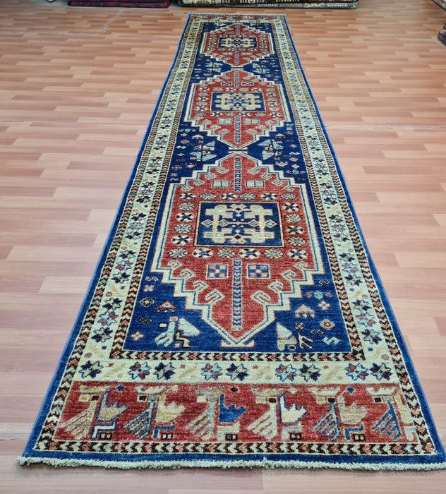3'0"x15'0" Ziegler loper, handgeknoopt, 100% wollen vloerkleed
