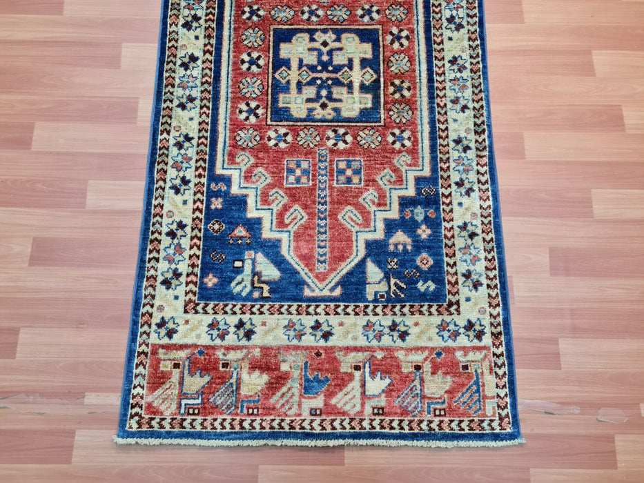 3'0"x15'0" Ziegler loper, handgeknoopt, 100% wollen vloerkleed