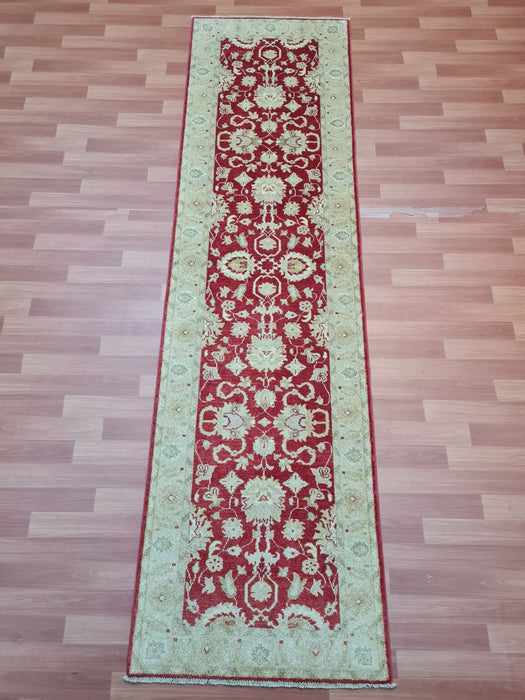 3'0"x10'0" Ziegler loper, handgeknoopt, 100% wollen vloerkleed