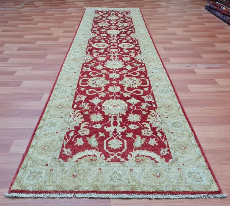 3'0"x10'0" Ziegler loper, handgeknoopt, 100% wollen vloerkleed