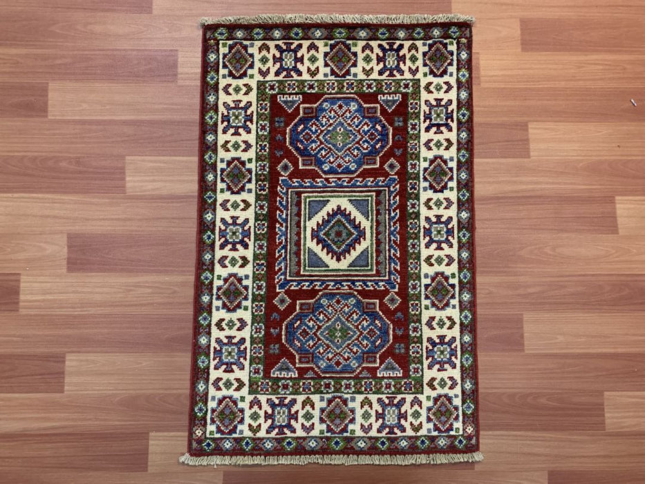 2'x3' Hand-Knotted Chobi Red/Multi Area Rug – KB Rugs