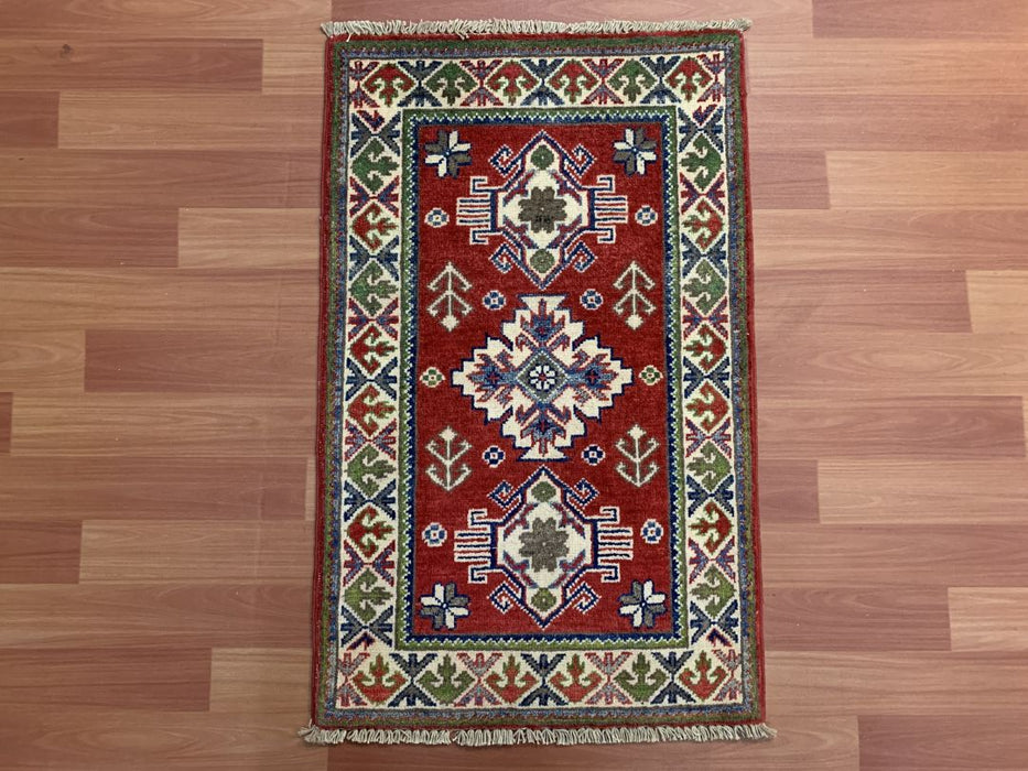 2'x3' Hand-Knotted Chobi Red/Multi Area Rug – KB Rugs