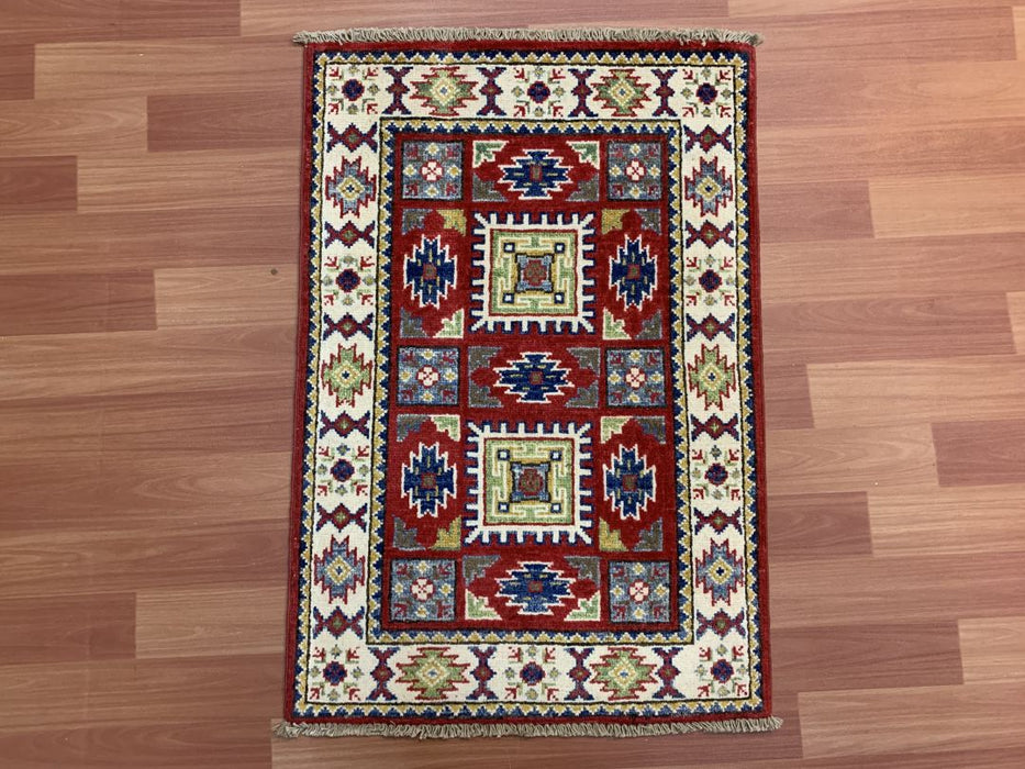 2'x3' Hand-Knotted Chobi Red/Multi Area Rug – KB Rugs