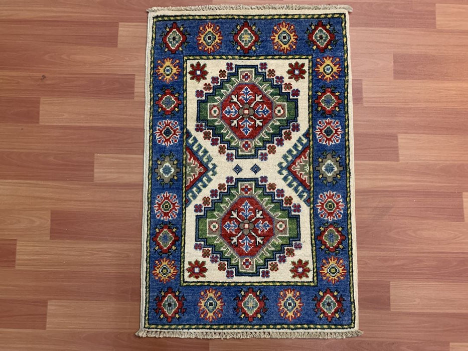 2'x3' Hand-Knotted Chobi Blue/Multi Area Rug – KB Rugs