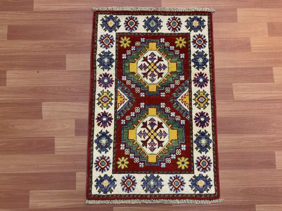 2'x3' Hand-Knotted Chobi Red/Multi Area Rug – KB Rugs