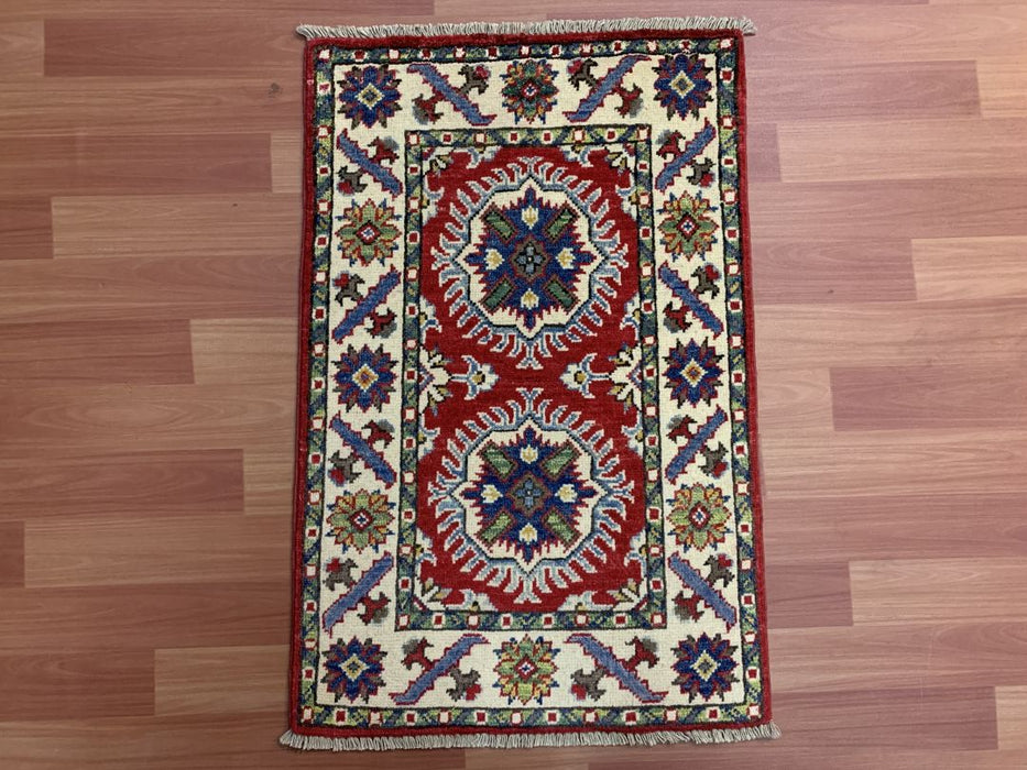 2'x3' Hand-Knotted Chobi Red/Multi Area Rug – KB Rugs