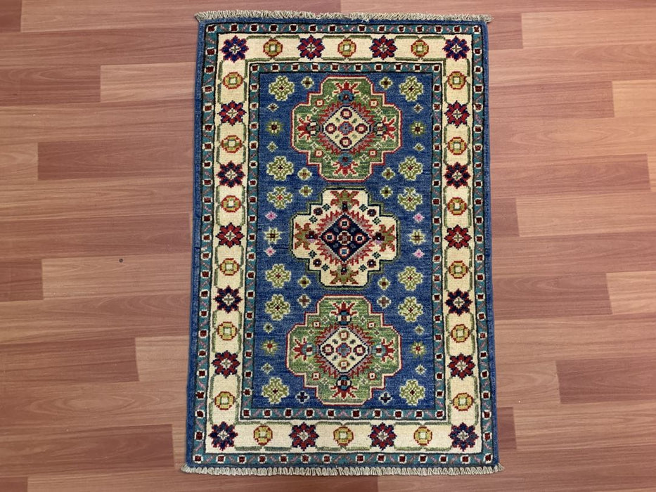 2'x3' Hand-Knotted Chobi Blue/Multi Area Rug – KB Rugs