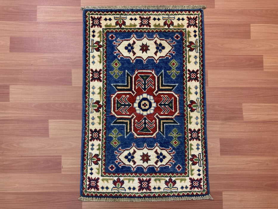 2'x3' Hand-Knotted Chobi Blue/Multi Area Rug – KB Rugs