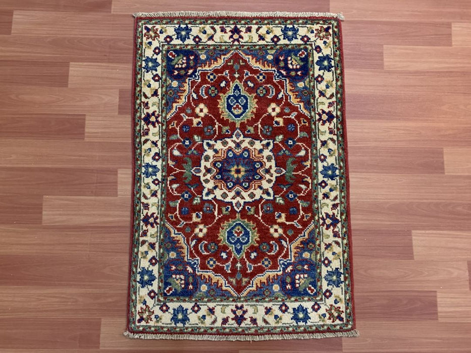 2'x3' Hand-Knotted Chobi Red/Multi Area Rug – KB Rugs