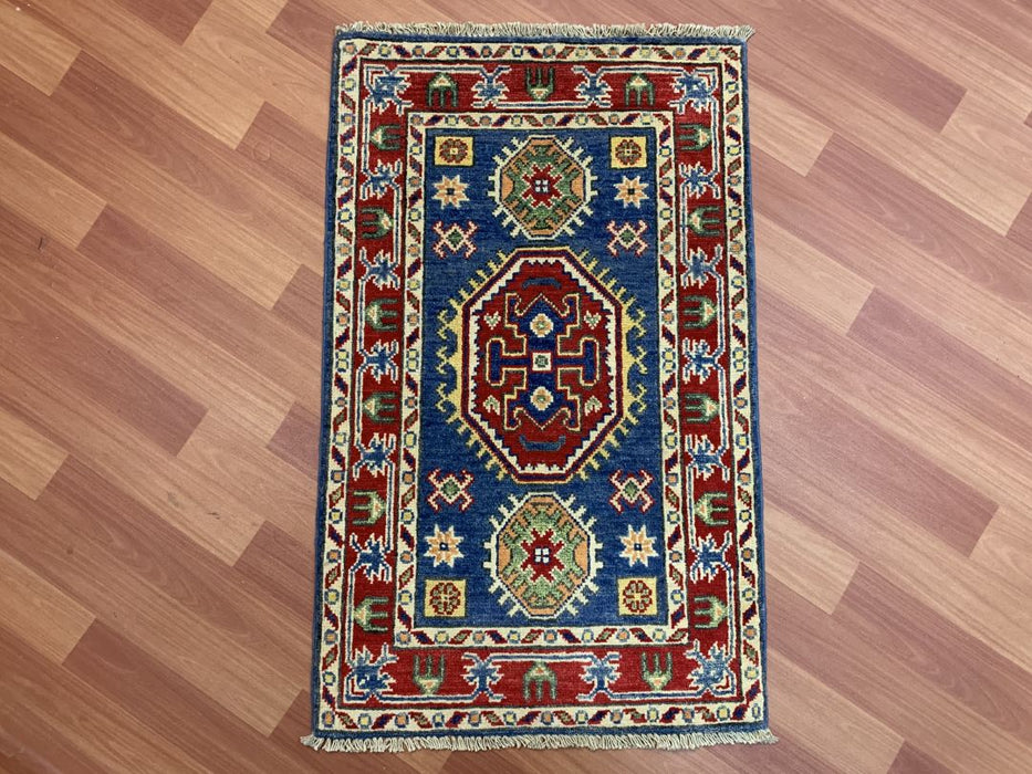 2'x3' Hand-Knotted Chobi Blue/Multi Area Rug – KB Rugs