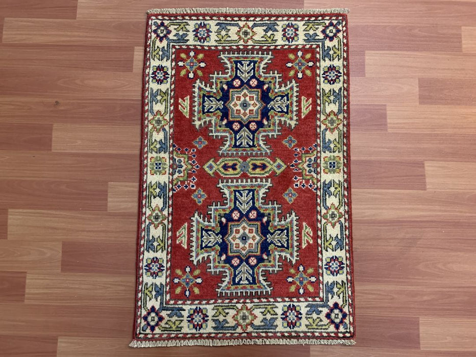 2'x3' Hand-Knotted Chobi Red/Multi Area Rug – KB Rugs