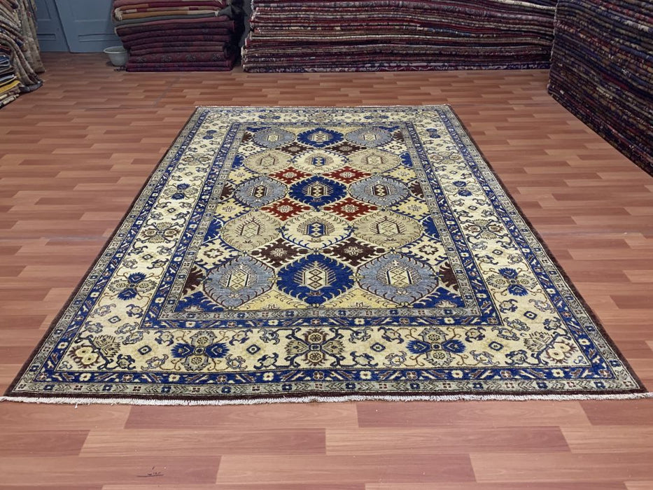 6' x 9' (ca. 183 cm x 274 cm) handgeknoopt tribaal Ziegler-vloerkleed van 100% wol