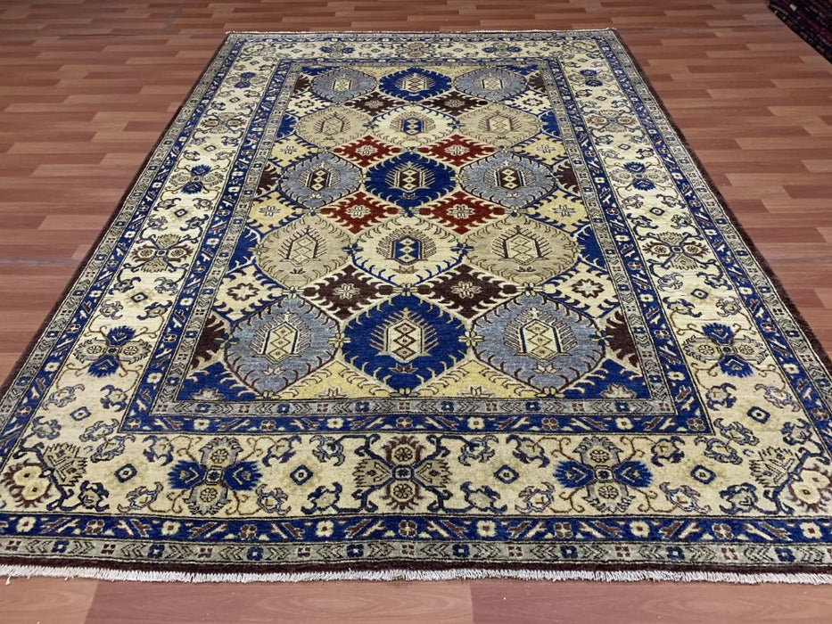 6' x 9' (ca. 183 cm x 274 cm) handgeknoopt tribaal Ziegler-vloerkleed van 100% wol