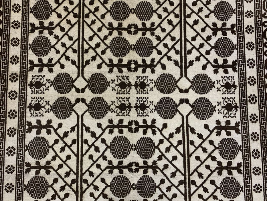7'x10' Hand-Knotted Chobi Ivory/Brown Area Rug – KB Rugs