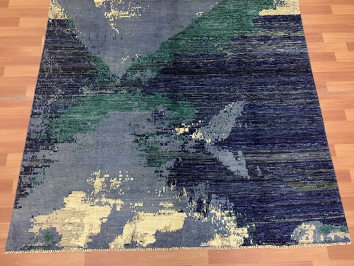 7'x10' Hand-Knotted Modern Chobi Blue/Multi Area Rug – KB Rugs