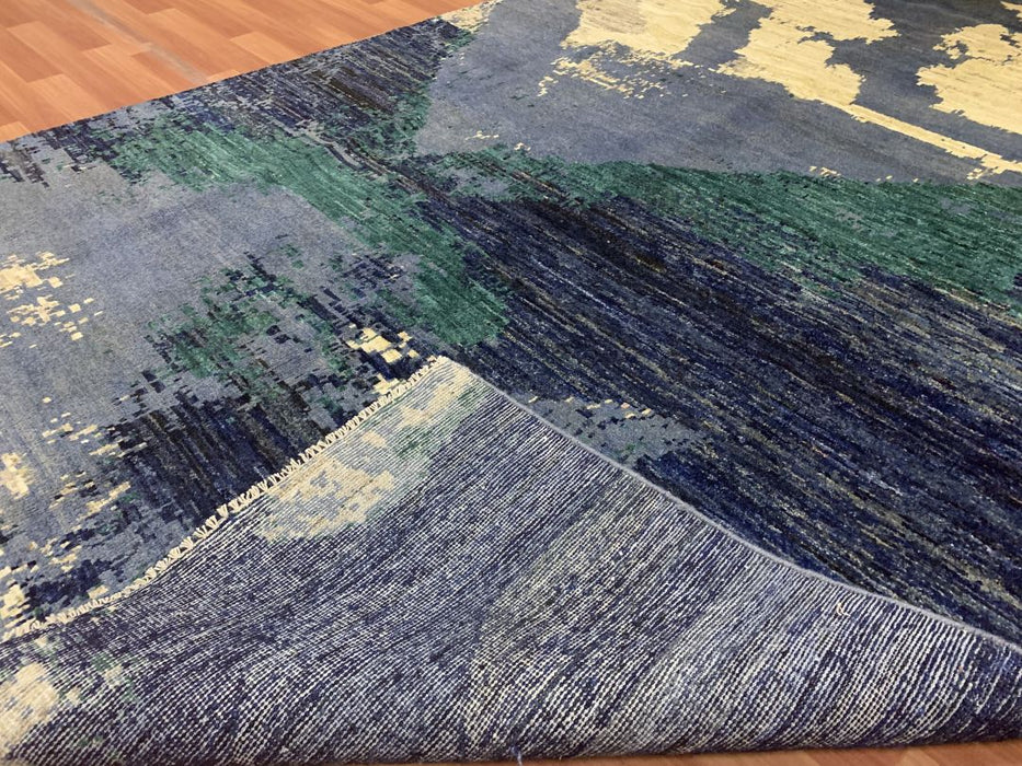 7'x10' Hand-Knotted Modern Chobi Blue/Multi Area Rug – KB Rugs