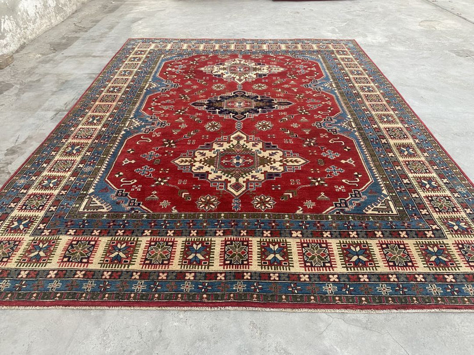 9'x12' Hand-Knotted Chobi Red/Blue Area Rug – KB Rugs