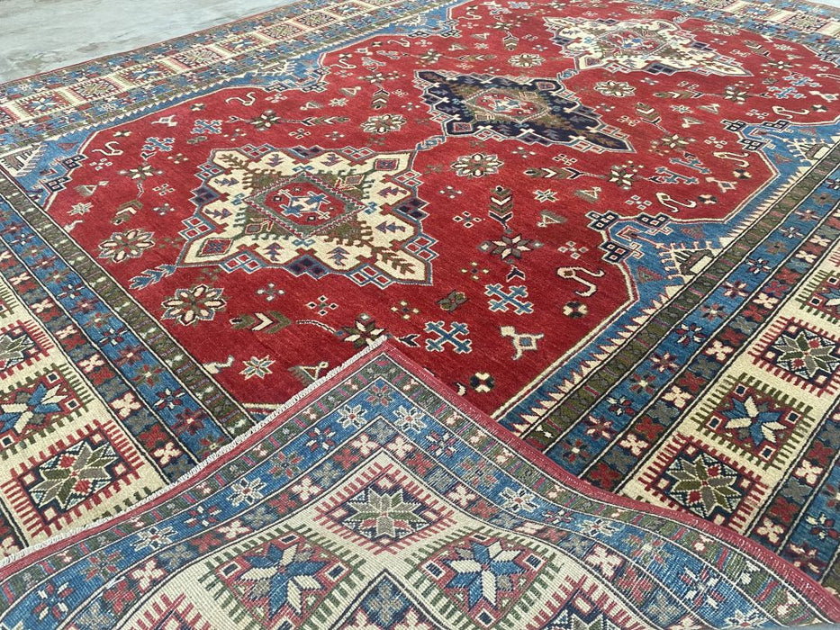 9'x12' Hand-Knotted Chobi Red/Blue Area Rug – KB Rugs