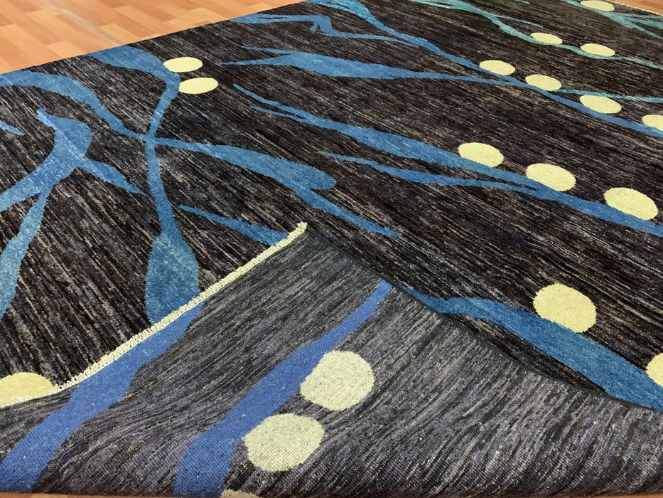 7'x10' Hand-Knotted Modern Chobi Blue/Beige Area Rug – KB Rugs
