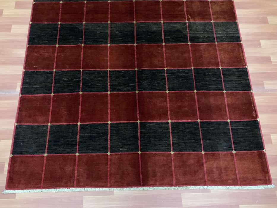 6'x9' Hand-Knotted Chobi Red/Black Area Rug – KB Rugs