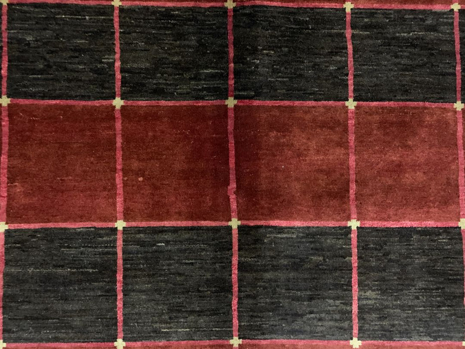 6'x9' Hand-Knotted Chobi Red/Black Area Rug – KB Rugs