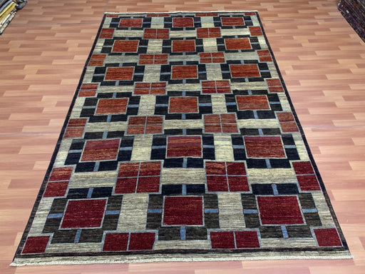 7'x10' Hand-Knotted Modern Chobi Red/Multi Area Rug – KB Rugs