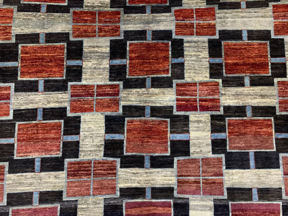 7'x10' Hand-Knotted Modern Chobi Red/Multi Area Rug – KB Rugs