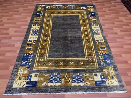 6'x9' Hand-Knotted Chobi Grey/Multi Area Rug – KB Rugs