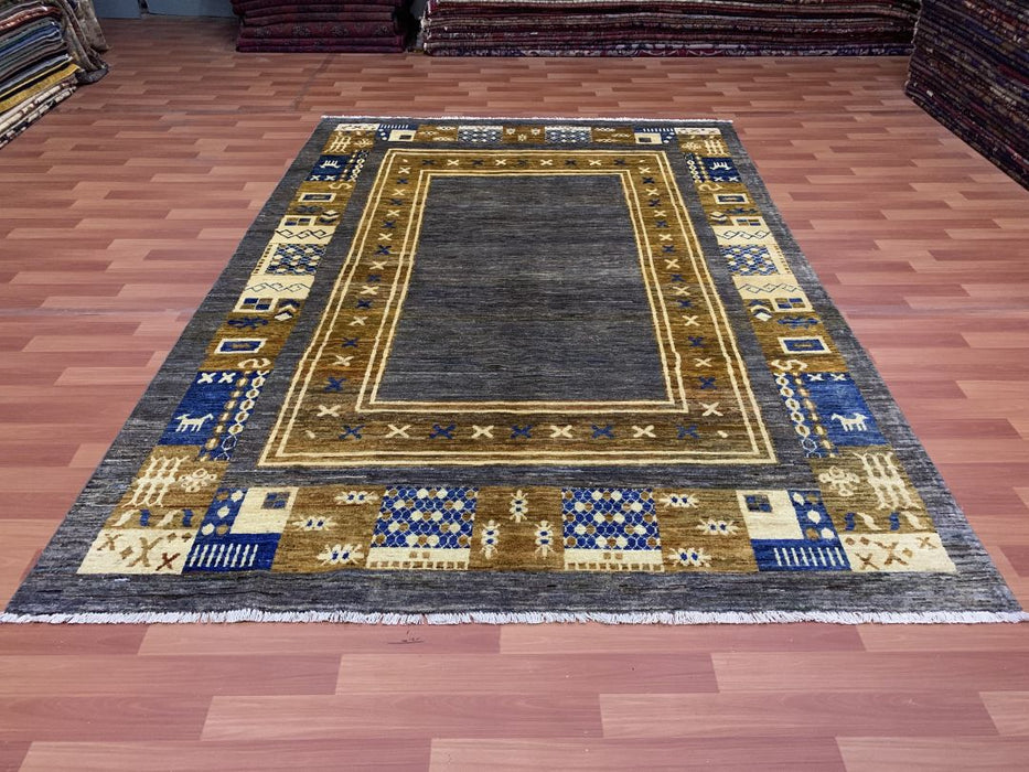 6'x9' Hand-Knotted Chobi Grey/Multi Area Rug – KB Rugs