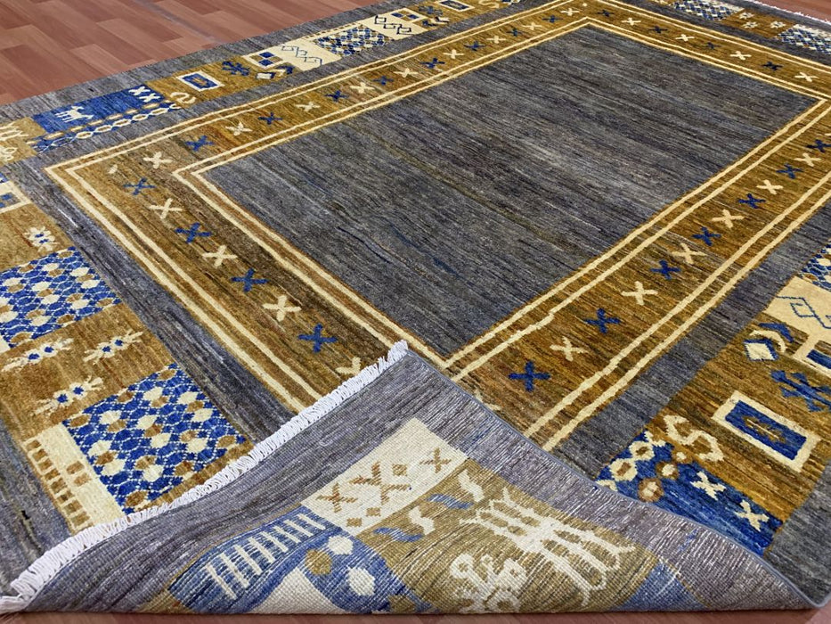 6'x9' Hand-Knotted Chobi Grey/Multi Area Rug – KB Rugs