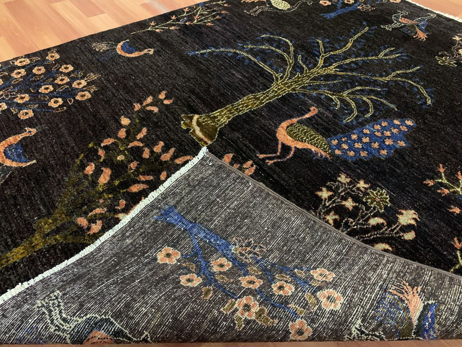 5'x8' Hand-Knotted Chobi Blue/Multi Area Rug – KB Rugs