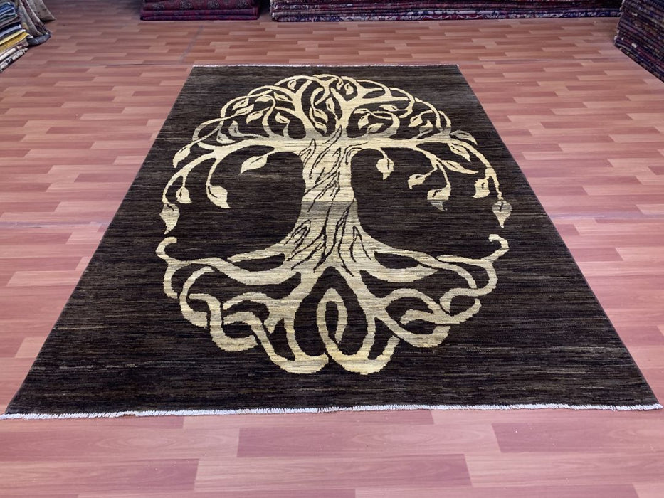 6'x9' Hand-Knotted Chobi Brown/Beige Area Rug – KB Rugs