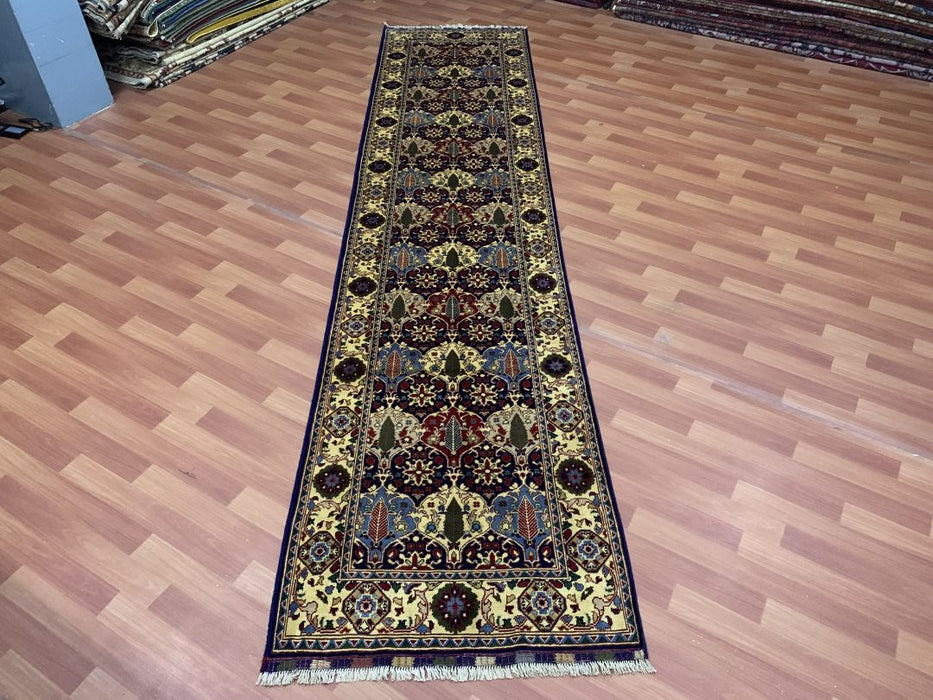 91 cm x 396 cm (3' x 13') Ziegler handgeknoopt loper-vloerkleed, 100% wol
