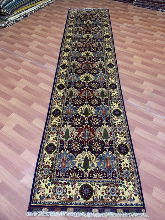 91 cm x 396 cm (3' x 13') Ziegler handgeknoopt loper-vloerkleed, 100% wol